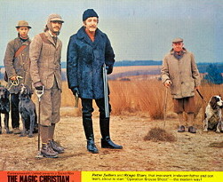 Peter Sellers and Ringo Starr, that irreverant, irrelevant father and son team, about to start 'Operation Grouse Shoot' - the modern way!