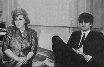 John Lennon sat with Alma's mother at the family flat