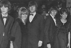 This is us arriving for the London premiere of Help.  George's wife Pattie and Ringo's wife Maureen were my closest friends.  As Beatle wives, we had a silent unwritten code between us, staying in the background, offering support and never questioning our role.