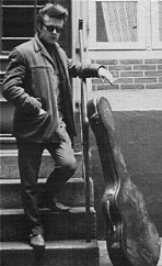 Stuart Sucliffe was the most brilliant student in the college - John thought it would be great if he could play with them.  The fact he couldn't handle a guitar didn't bother John.  Here's Stuart in Hamburg in 1961