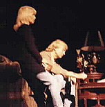 Marie with Justin at a soundcheck in Nashville, April 1995