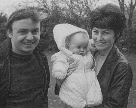 Pauline and her husband with their daughter Yvette in the garden at Caldy