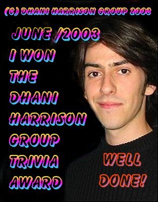 I won this fabulous award from the Dhani Harrison Group for being a bit of a know-it-all!