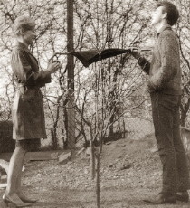 the couple in the McCartney's back garden in Allerton