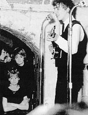 sat at George's feet in The Cavern